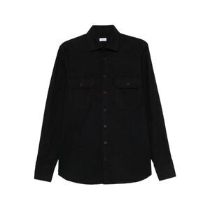 BORRIELLO Classic Cotton Twill Work Shirt Men BLACK Shirts